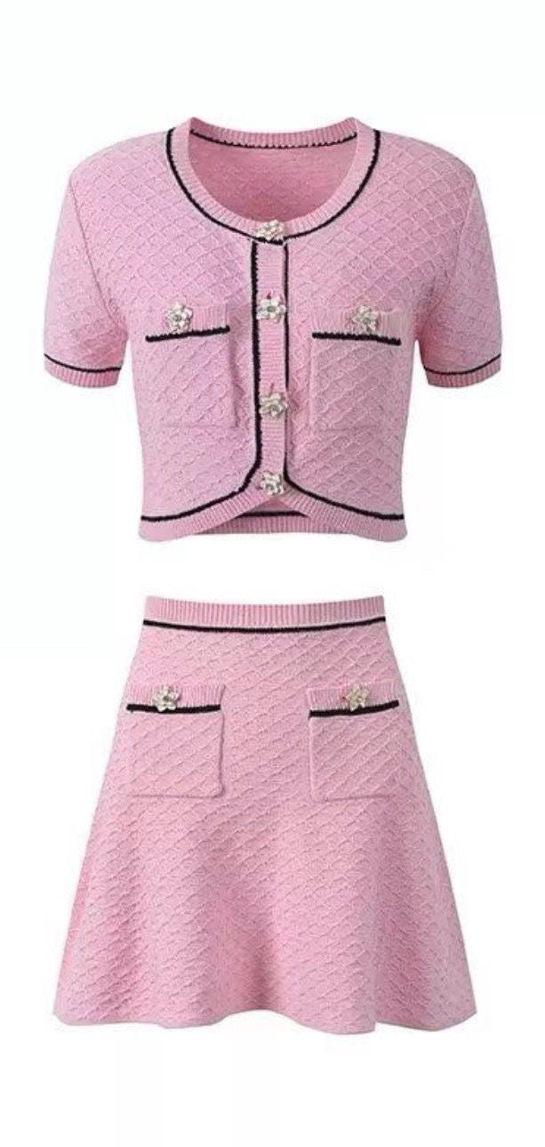 Rosalie Pink Tweed Set