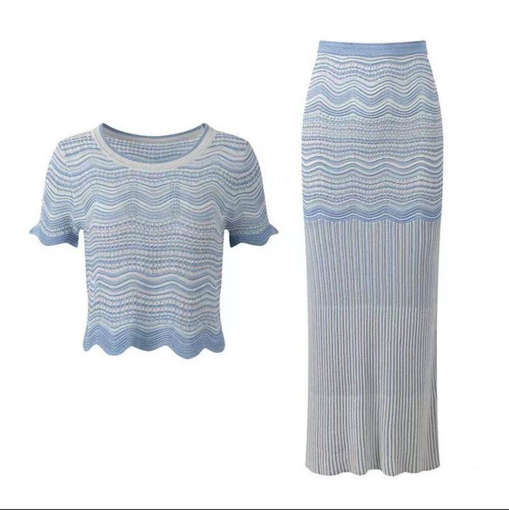 Azure Wave Knit Set