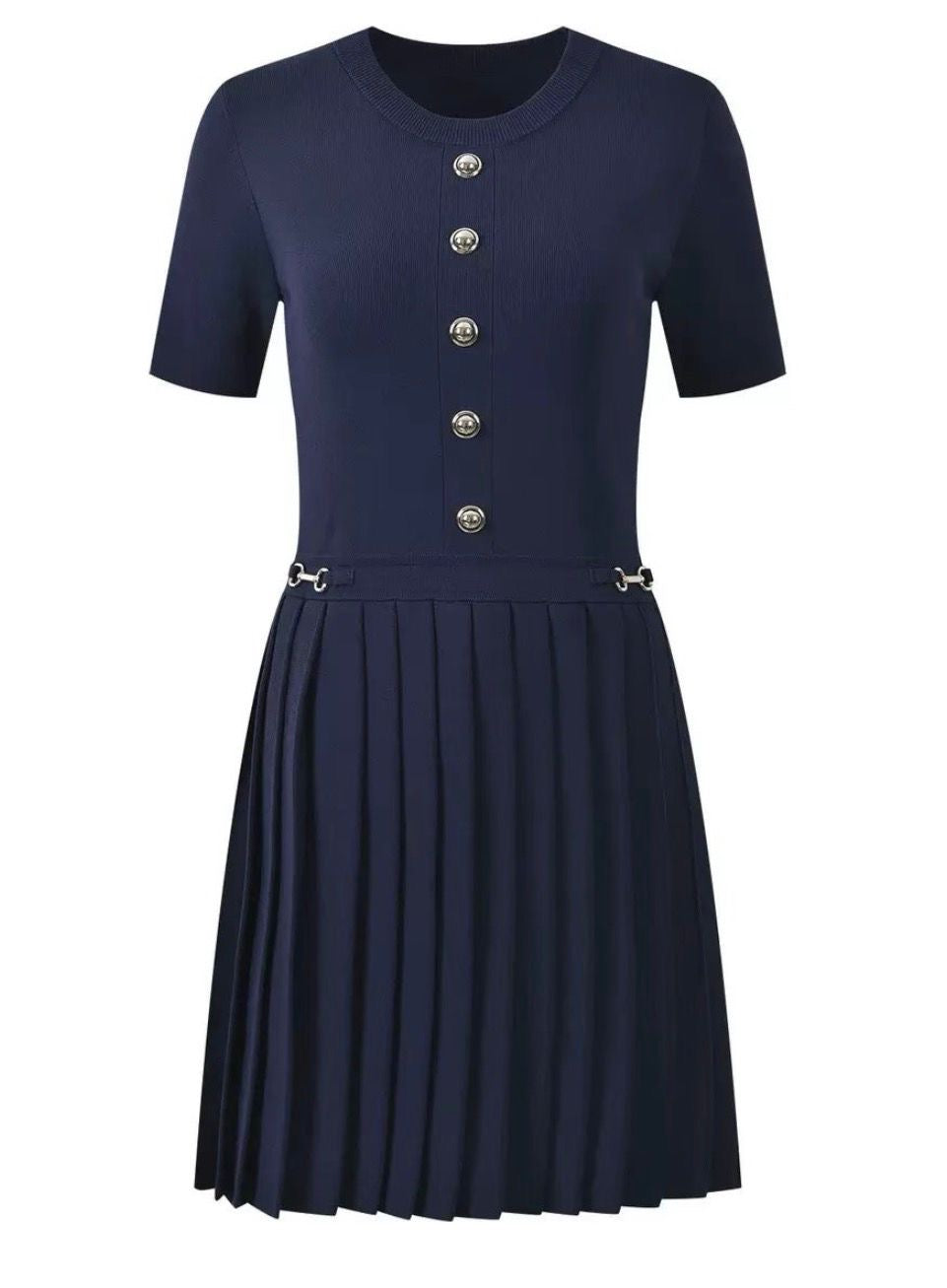 Monarch Pleated Knit Dress