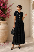 Monaco Knit Pleated Maxi Dress