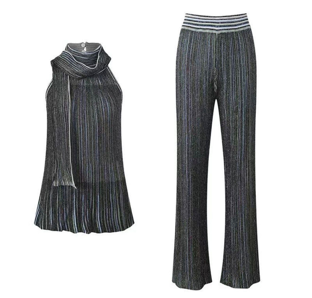 Velora Shimmer Pants Set