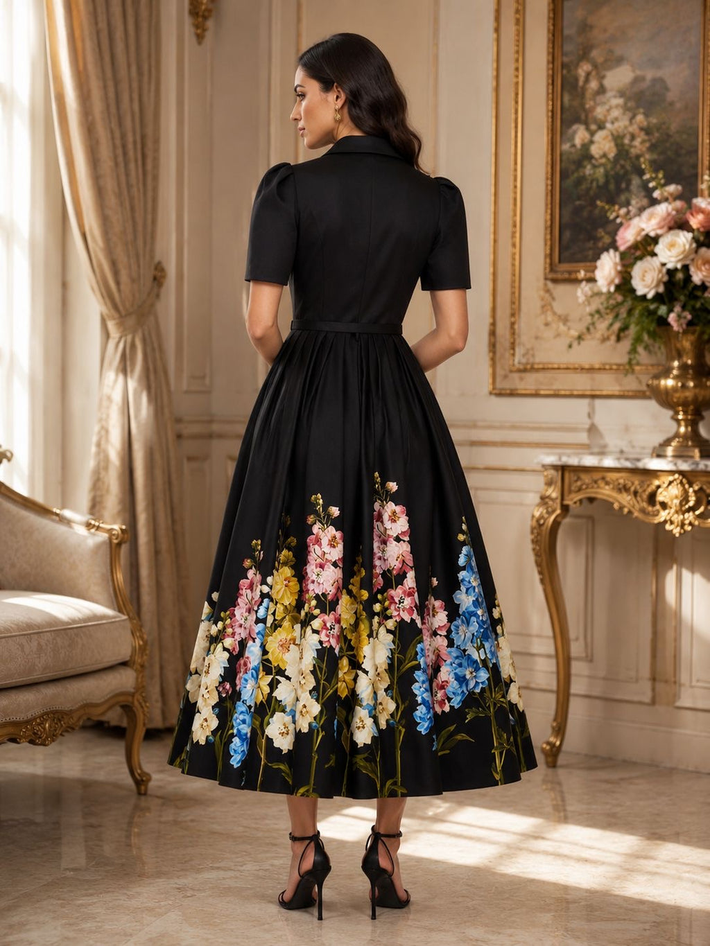 Midnight Bloom Cotton Dress