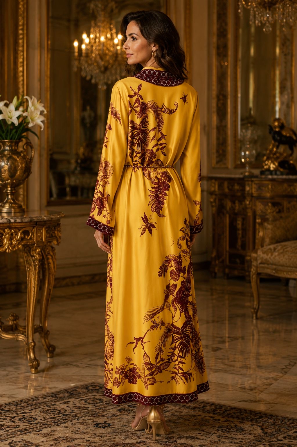 GOLDEN OASIS SILK ROBE